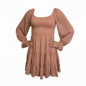 Altar'd State Blush Long Sleeve Dress